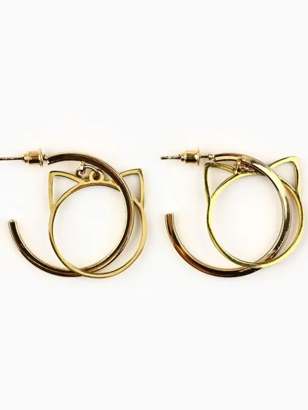 Серьги кольца с подвесом Cute, 3 см