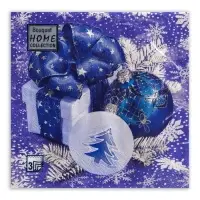 Салфетки бумажные Home Collection &laquo;Новогодняя композиция синяя&raquo;, 3 слоя, 33&times;33 см, 20 шт.