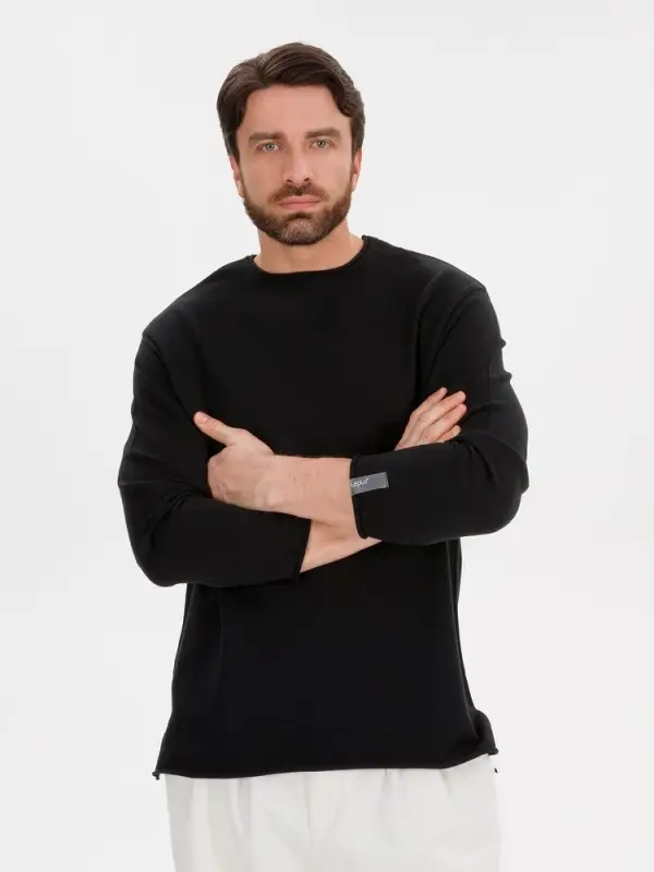 Лонгслив унисекс Siluetti Fuori, черный, размер S/M Лонгслив унисекс Siluetti Fuori, черный, размер S/M