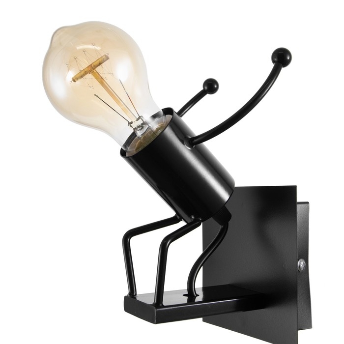 Бра "Человечек" E27 40Вт черный 11х17х19 см