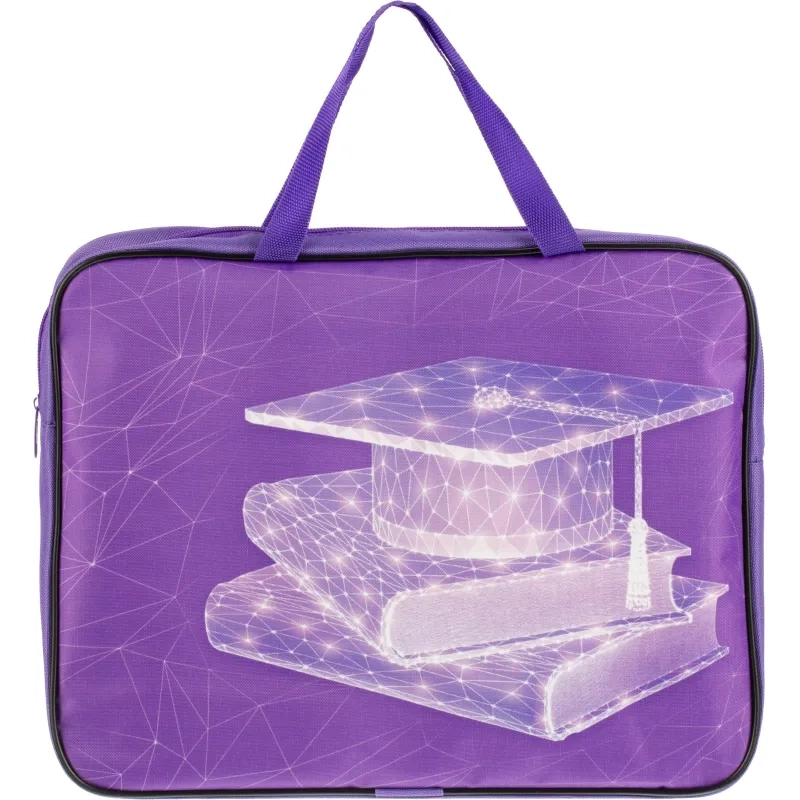 Папка для тетрадей школьн.А4 с ручк+тверд.дно,ШИРОКАЯтканьПШ-11,ЗНАНИЯ 2024