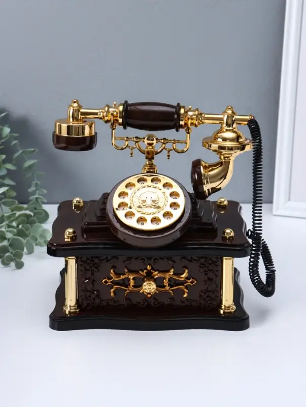 Шкатулка музыкальная механическая "Ретро телефон" 20х14,5х21,5 см