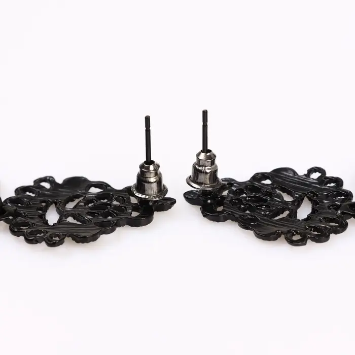 Серьги металл &laquo;Люстры&raquo;, чёрные