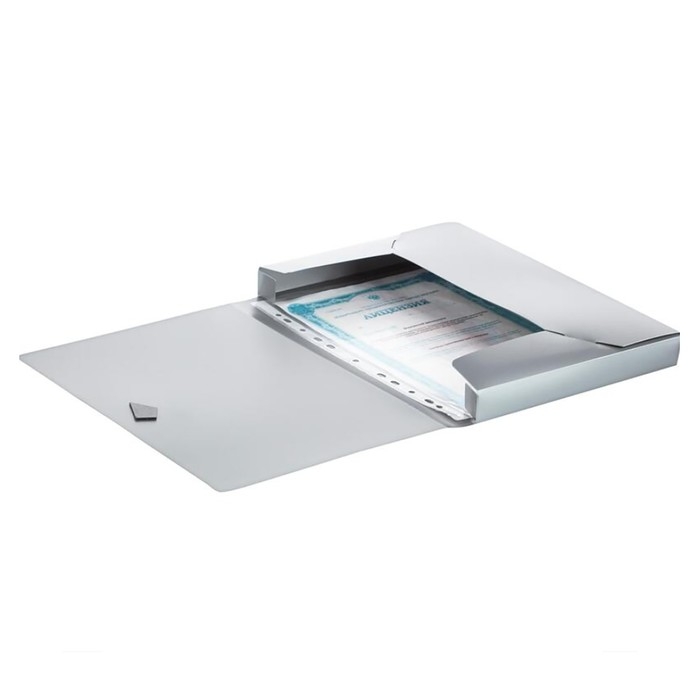 Папка на резинке А4, 800 мкм, Calligrata TOP  Папка на резинке А4, 800 мкм, Calligrata TOP "Mistral", корешок 40 мм, до 300 листов, серебристая