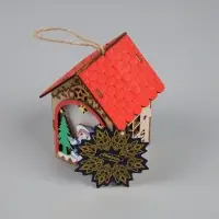Ёлочная игрушка &laquo;Домик со Снегурочкой&raquo;, 11&times;8.5&times;7.5 см, 1 LED, от батареек, свечение тёплое белое