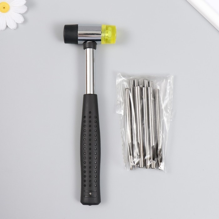 Набор пробойников (d=0,5;1;1,5;2;2,5) с ленточным перфоратором (d=3;3,5;4;4,5;5) и молотком 960411 Набор пробойников (d=0,5;1;1,5;2;2,5) с ленточным перфоратором (d=3;3,5;4;4,5;5) и молотком 960411