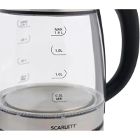 Чайник SCARLETT SC-EK27G40, электрический, 1800Вт, 1.8л, стекло/сталь