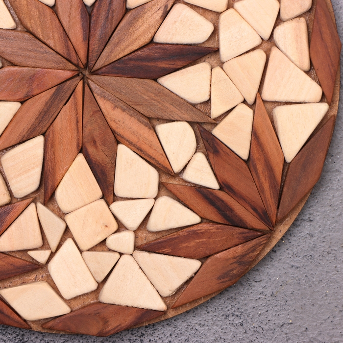 Подставка под горячее Подставка под горячее "Мозаика", 20 см, микс дерева, можжевельник