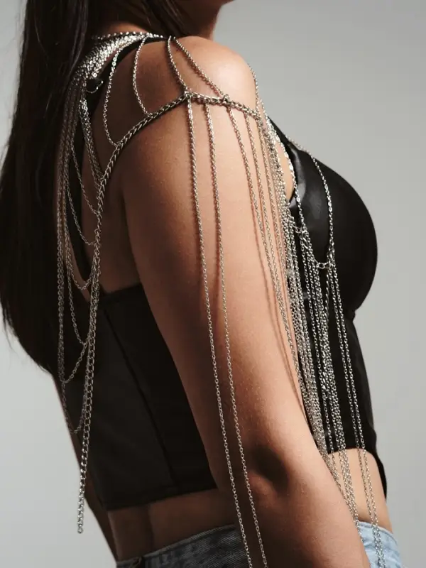 Бодичейн через плечо «Цепочка», цвет серебро Бодичейн через плечо «Цепочка», цвет серебро