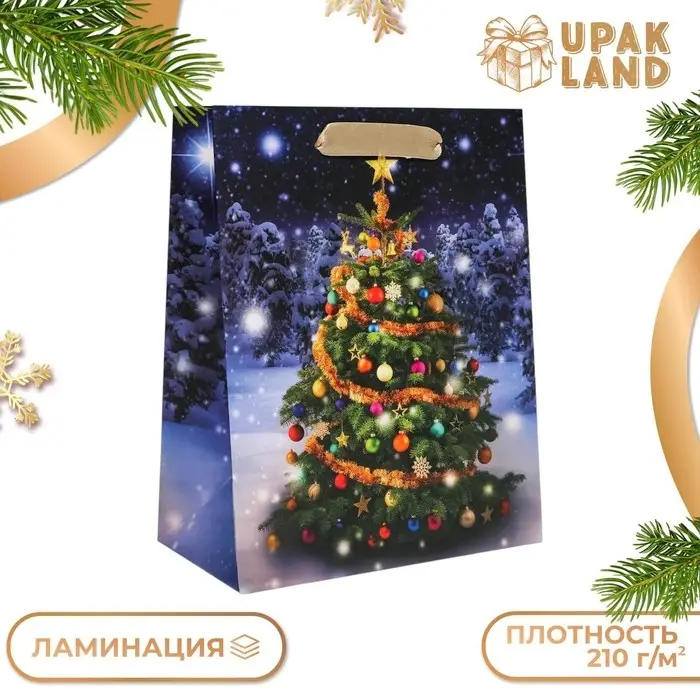Пакет подарочный, ламинированный, «Ёлочка»,18×23×10 см Пакет подарочный, ламинированный, «Ёлочка»,18×23×10 см