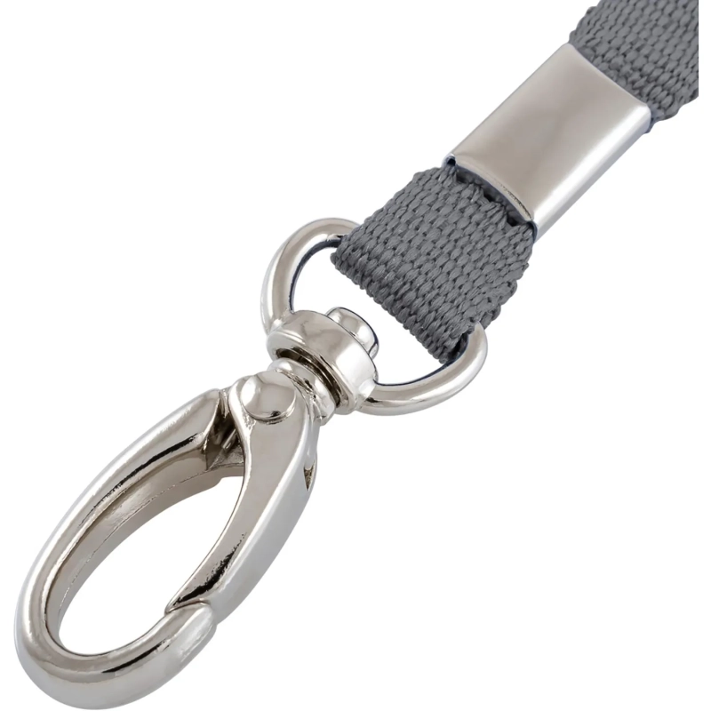 Держатель для бейджа на карабине серый лента+карабин LLL107