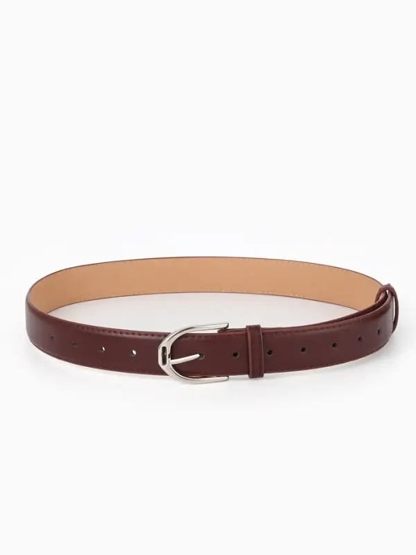 Ремень женский, 3.5&times;110 см, 1 прокол, серебристая пряжка, без винта, коричневый