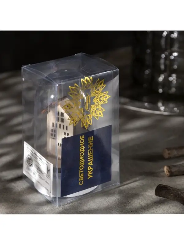 Светодиодная фигура под куполом &laquo;Дед Мороз с мешком&raquo; 6&times;9.5&times;6 см, дерево, от батареек LR1130&times;3, свечение тёплое белое