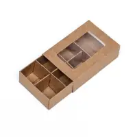 Коробка для 6 конфет, 8.7×5.8×2.5 см, Тонкие разделители, крафт