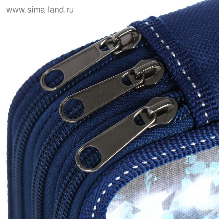 Пенал 3 секции, 125 х 205 х 55 мм, Calligrata 8П26/3 Пенал 3 секции, 125 х 205 х 55 мм, Calligrata 8П26/3 "Хоккеисты" (с эффектом металлика) ,ламинированный картон