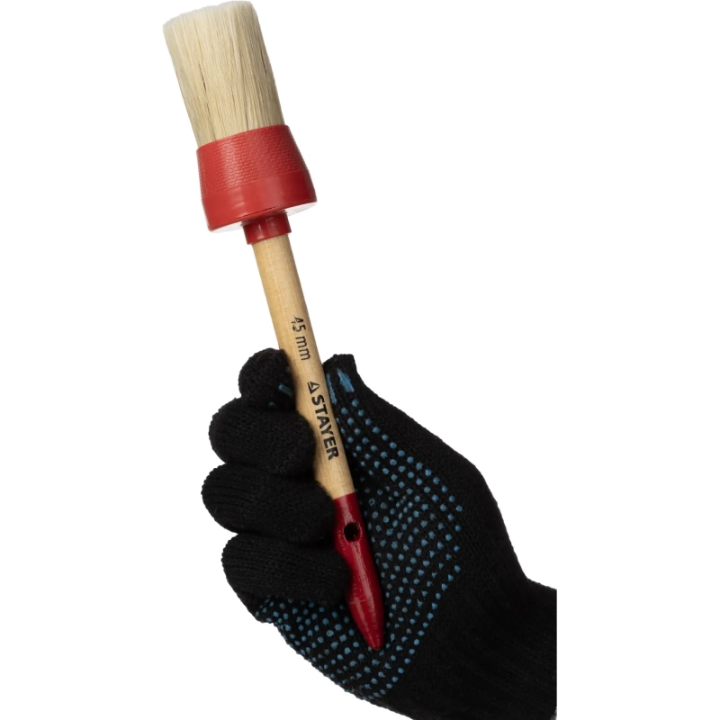 Кисть круглая STAYER MASTER, светлая натурал. щетина, №12 x45мм  0141-45