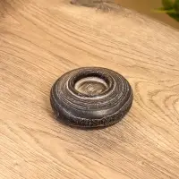Подсвечник из дерева джати, d=3 см, 10&times;10&times;4 см, тёмно-коричневый
