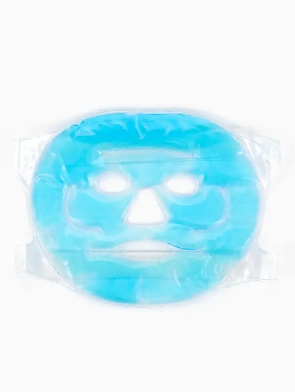 Маска для лица гидрогелевая, охлаждающая/согревающая, 22.5&times;19.5 см, синяя