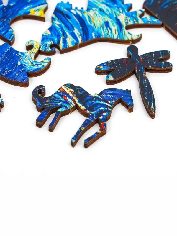 Пазл деревянный фигурный Puzzle &laquo;Винсент Ван Гог. Звёздная ночь&raquo;, 126 элементов