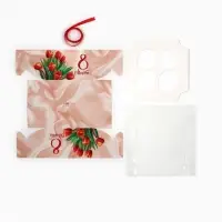 Коробка для капкейка &laquo;8 марта&raquo;, 16&times;16&times;10 см