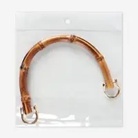 Ручка для сумки, бамбук, с полукольцами, 13.5&times;10.5 см, цвет бежевый/золотой