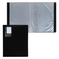 Папка с 20 вкладышами А3, 800 мкм, Calligrata, текстура &laquo;песок&raquo;, чёрная