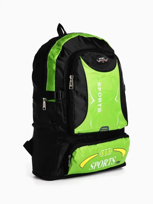 Рюкзак туристический, 35 л, с увеличением, с карманами, Sport XLS, зелёный