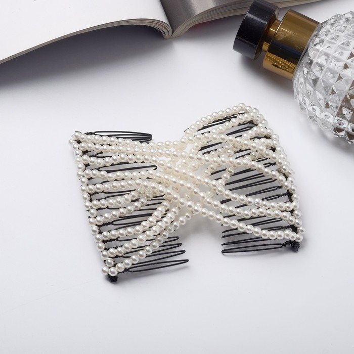 Зажим для волос Зажим для волос "Сетка" роскошь, 9,5 см, белый