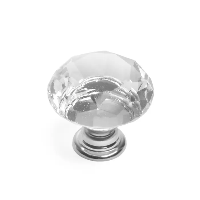 Ручка-кнопка CAPPIO &laquo;Алмаз&raquo;, стеклянная, d=30 мм, 8 шт.