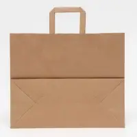 Пакет бумажный крафт 90 г/м², плоская ручка, 35 х 15 х 29 см