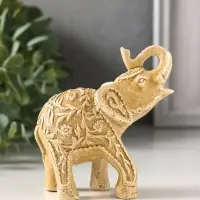 Фигурка гипс &laquo;Слон резной&raquo;, 10&times;10&times;5 см, слоновая кость