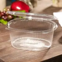 Контейнер одноразовый с неразъёмной крышкой, пластик, 1 л, 17.5×14.9×7.9 см, прозрачный