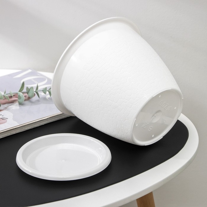 Горшок с поддоном «Розалия» 3,2 л, цвет белый Горшок с поддоном «Розалия» 3,2 л, цвет белый