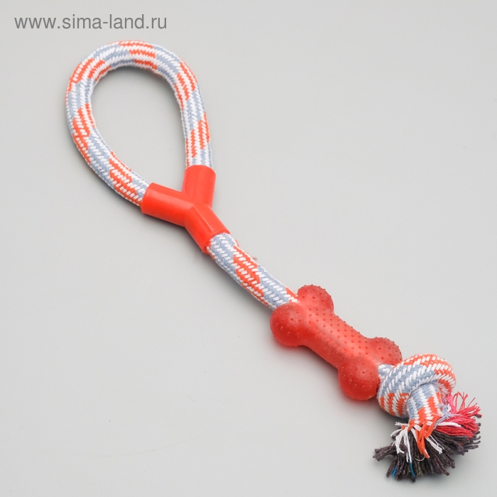 Игрушка тренировочная канатная с косточкой, до 120 г, до 40 см, микс цветов Игрушка тренировочная канатная с косточкой, до 120 г, до 40 см, микс цветов