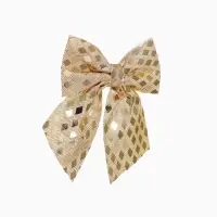 Ёлочные игрушки 2 шт. &laquo;Зимнее волшебство. Бант&raquo; пластик, 12&times;11 см, золото