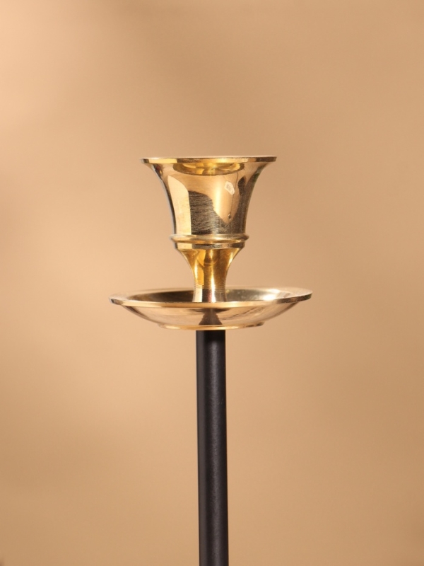 Подсвечник на 1 свечу "Да Винчи" латунь, черный с золотом 7х7х18 см