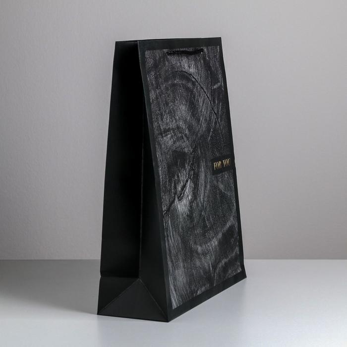 Пакет подарочный ламинированный вертикальный, упаковка, Wood style, L 31 х 40 х 11,5 см