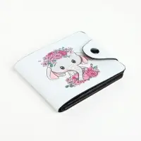 Кошелёк детский &laquo;Слоник&raquo;, маленький, на кнопке, белый