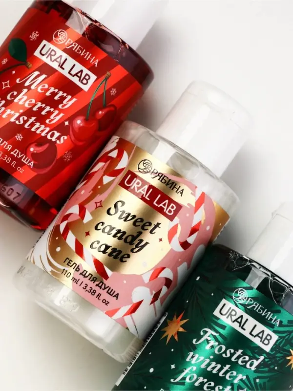 URAL LAB Winter Melody Набор в коробке дом Happy New Year, 3 геля для душа по 100 мл