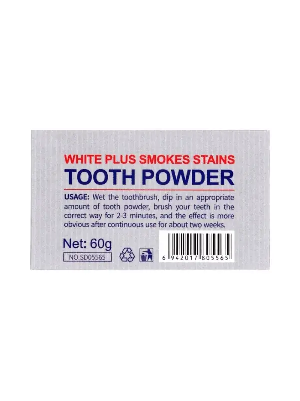 Отбеливающий зубной порошок Sadoer white plus от желтизны, 60 г