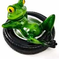Садовая фигура 14 х 13 х 9,5 см "Лягушка в шине" Водоплавающая Садовая фигура 14 х 13 х 9,5 см "Лягушка в шине" Водоплавающая