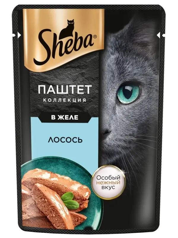 Влажный корм Sheba для кошек лосось, паштет, пауч 75 г