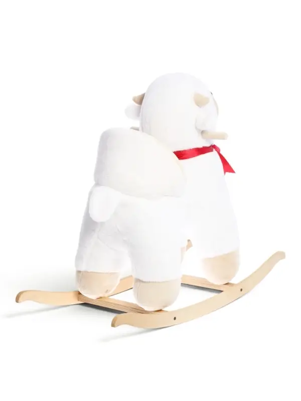 Качалка "Овечка", со спинкой, цвет белый