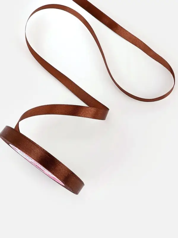 Лента атласная, 10 мм, 23±1 м, тёмно-коричневая №32 Лента атласная, 10 мм, 23±1 м, тёмно-коричневая №32