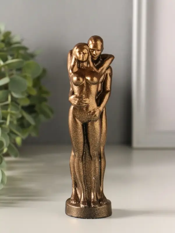 Статуэтка "Пара" 15х4 см, бронза винтаж
