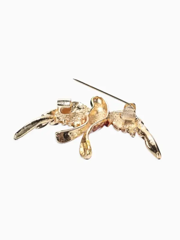 Брошь &laquo;Птица&raquo; ласточка,  цветная в золоте