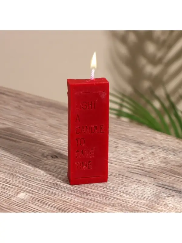 Свеча с надписью "Light a candle" 1,5х1,5х8,5 см, соевый воск МИКС