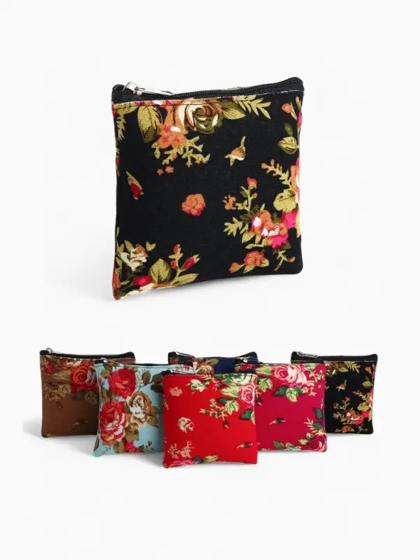 Кошелёк-монетница на молнии 11&times;1&times;8 см, с цветочным принтом, МИКС
