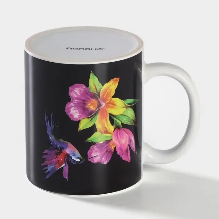 Кружка - хамелеон Доляна &laquo;Колибри&raquo;, 350 мл, керамика, небольшие дефекты