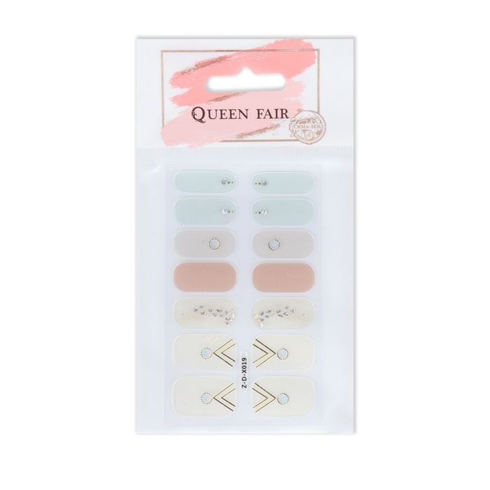 Лаковые полоски для маникюра, 14 шт, цвет бежевый/розовый/голубой Лаковые полоски для маникюра, 14 шт, цвет бежевый/розовый/голубой